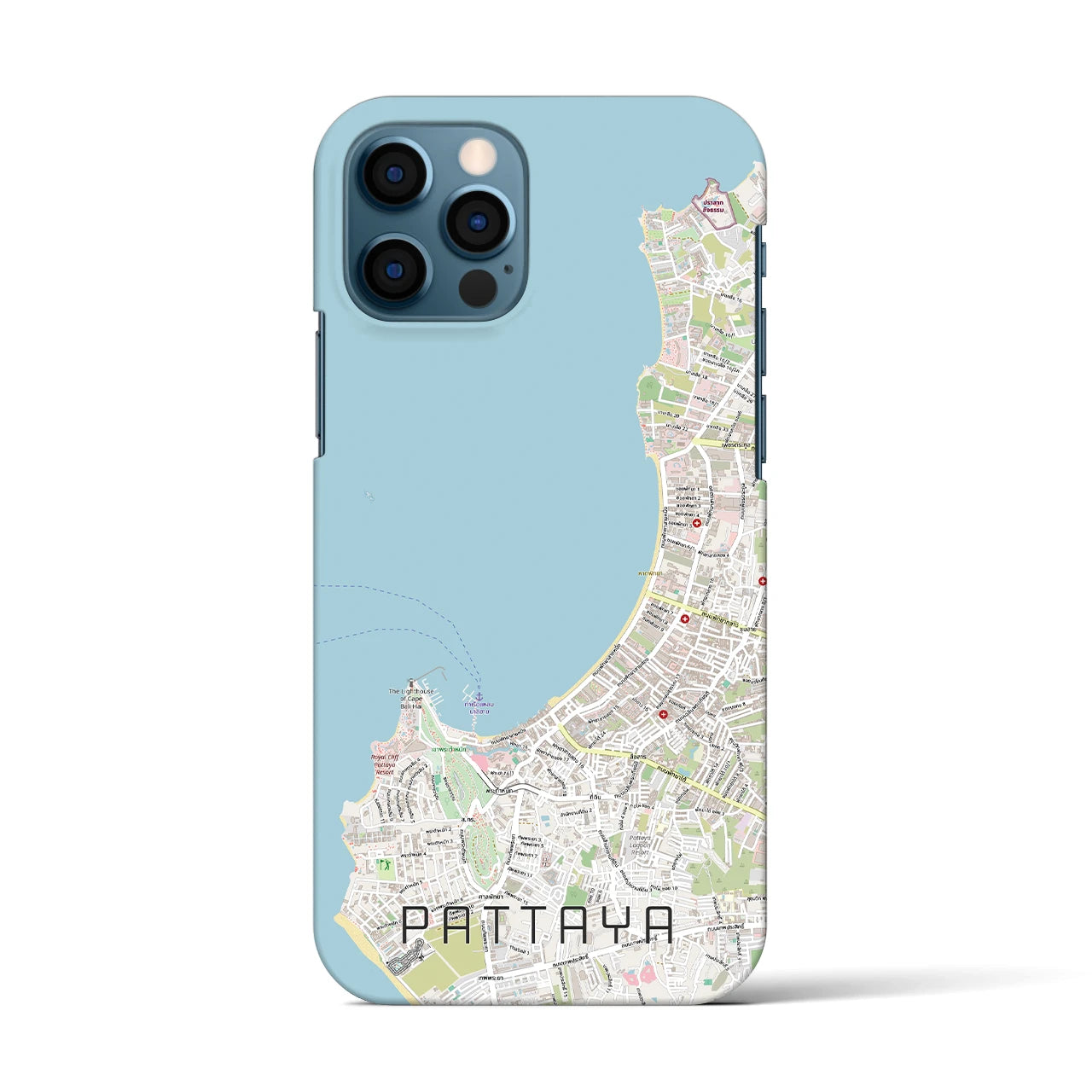 【パタヤ（タイ）】地図柄iPhoneケース（バックカバータイプ）