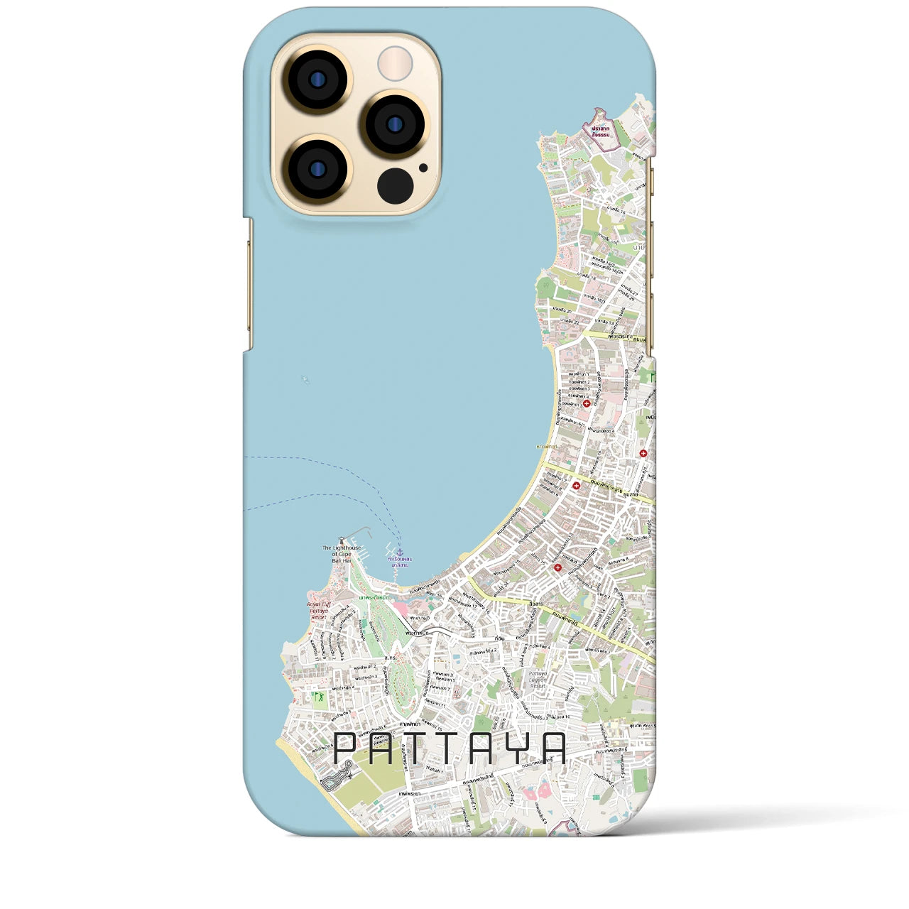 【パタヤ（タイ）】地図柄iPhoneケース（バックカバータイプ）