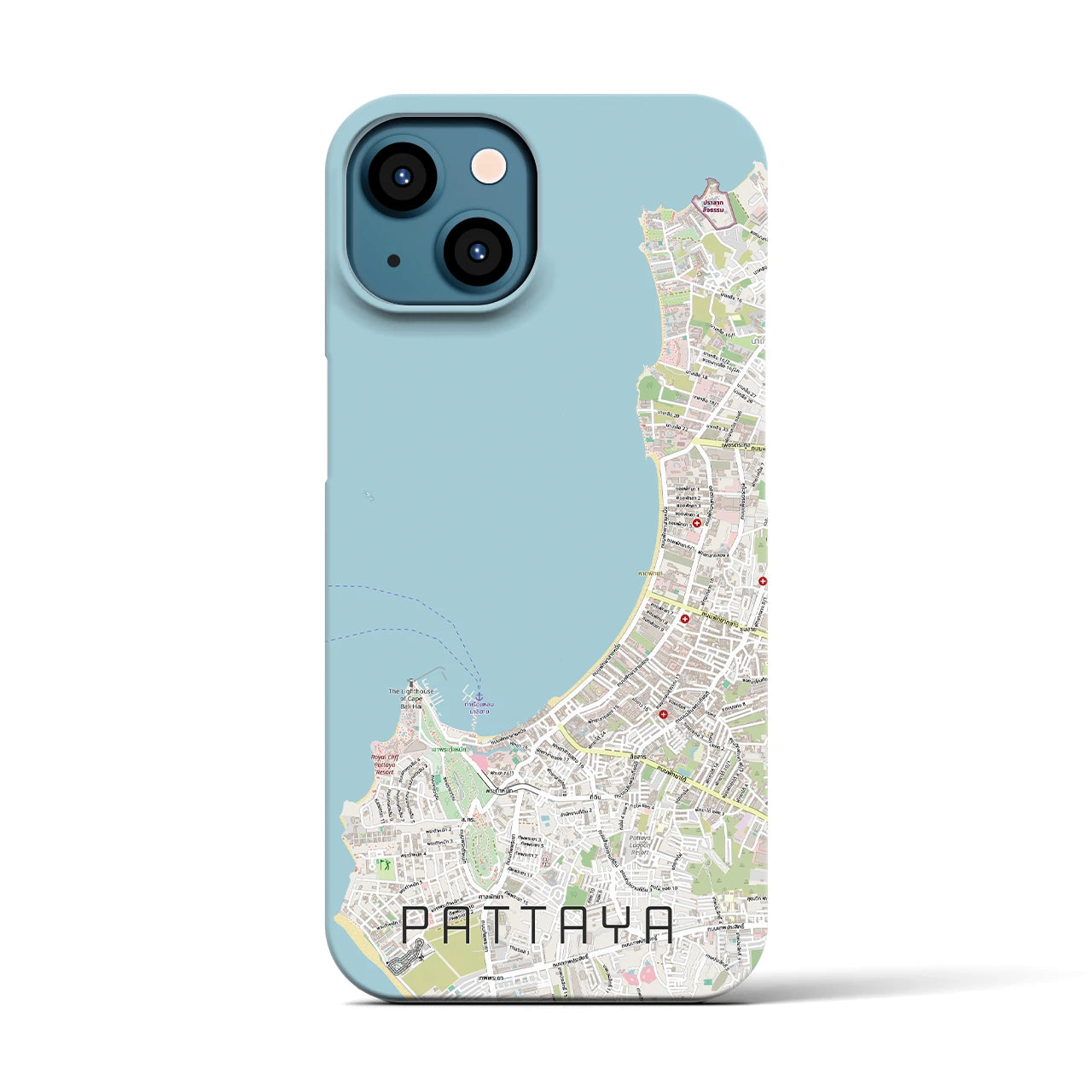 【パタヤ（タイ）】地図柄iPhoneケース（バックカバータイプ）