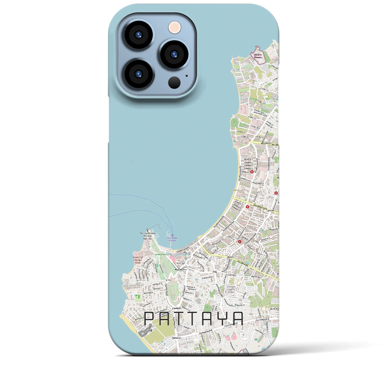 【パタヤ（タイ）】地図柄iPhoneケース（バックカバータイプ）
