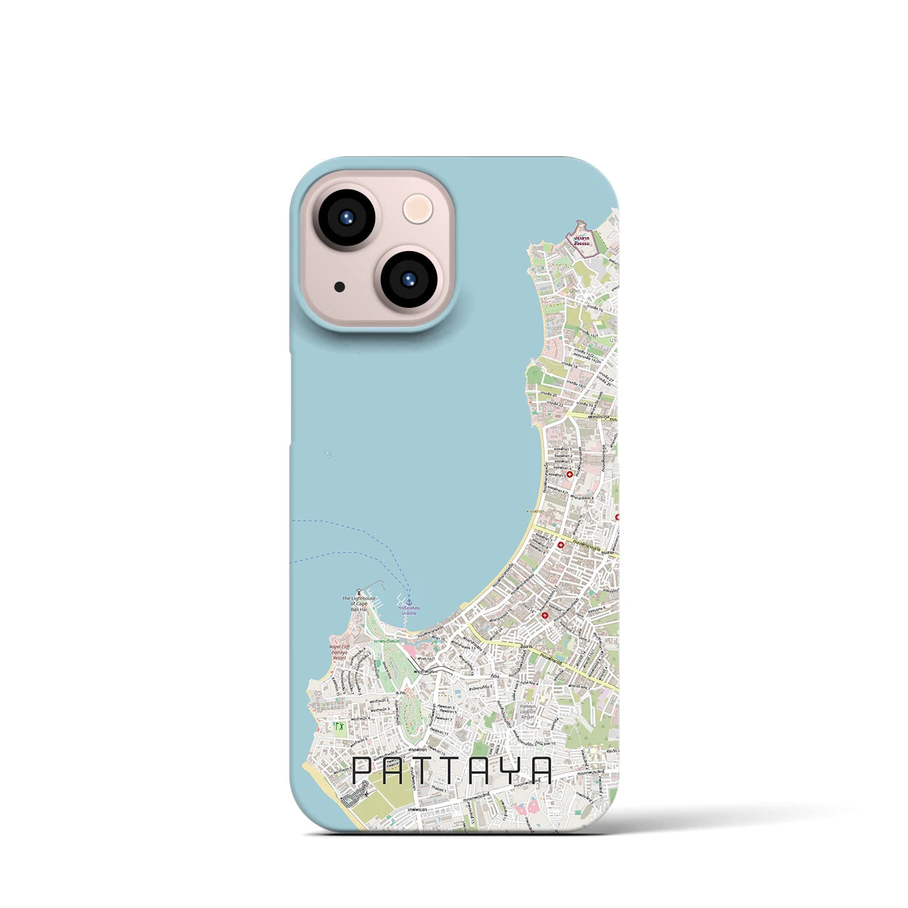 【パタヤ（タイ）】地図柄iPhoneケース（バックカバータイプ）