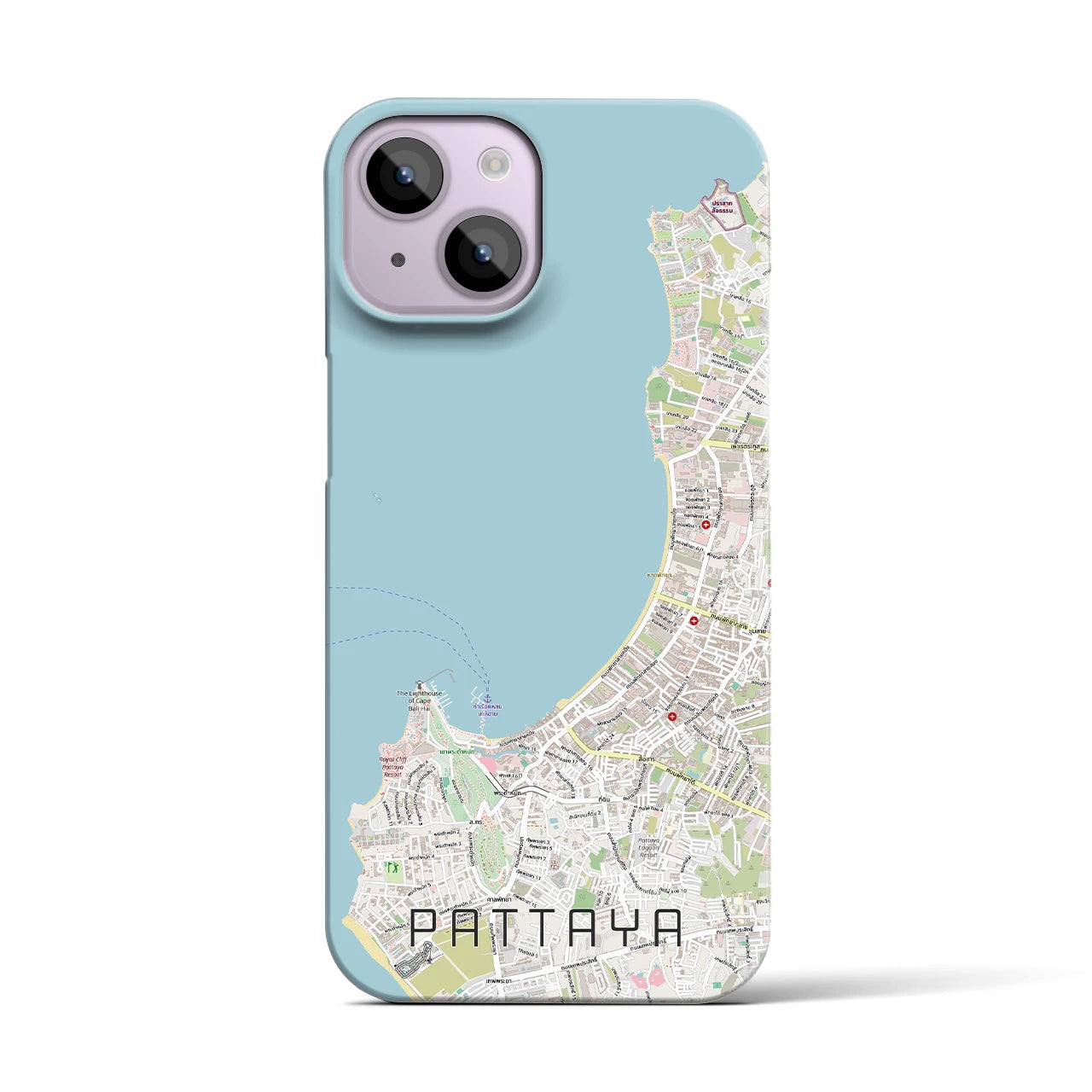 【パタヤ（タイ）】地図柄iPhoneケース（バックカバータイプ）