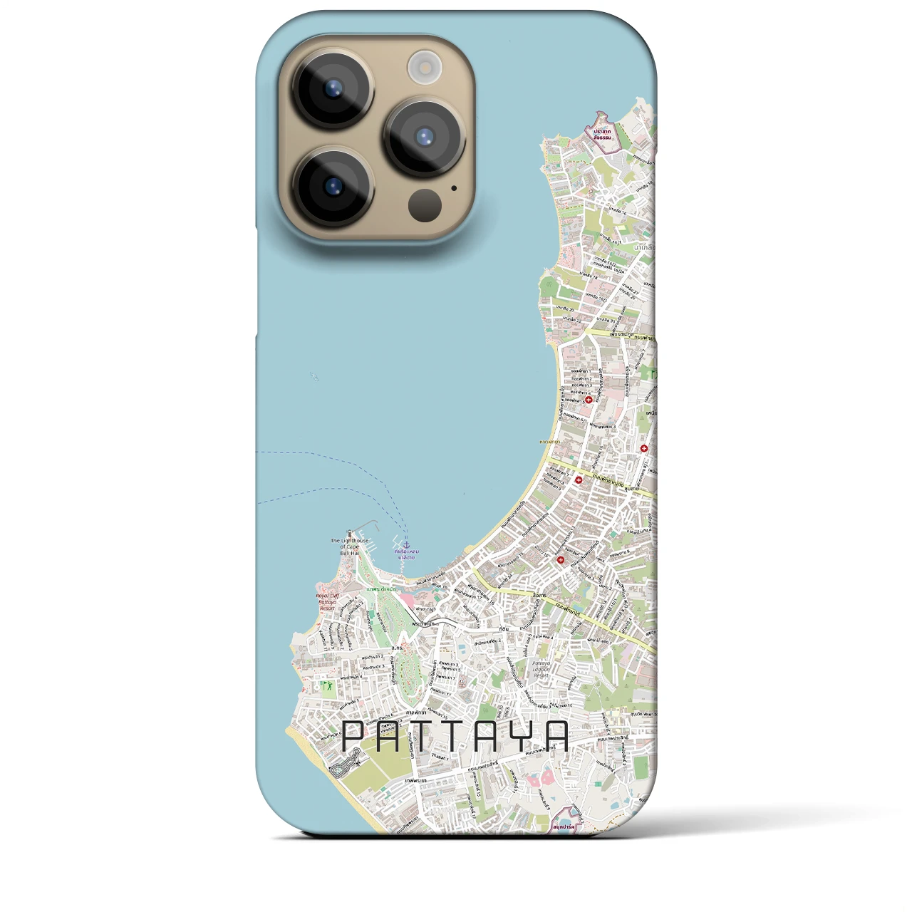 【パタヤ（タイ）】地図柄iPhoneケース（バックカバータイプ）