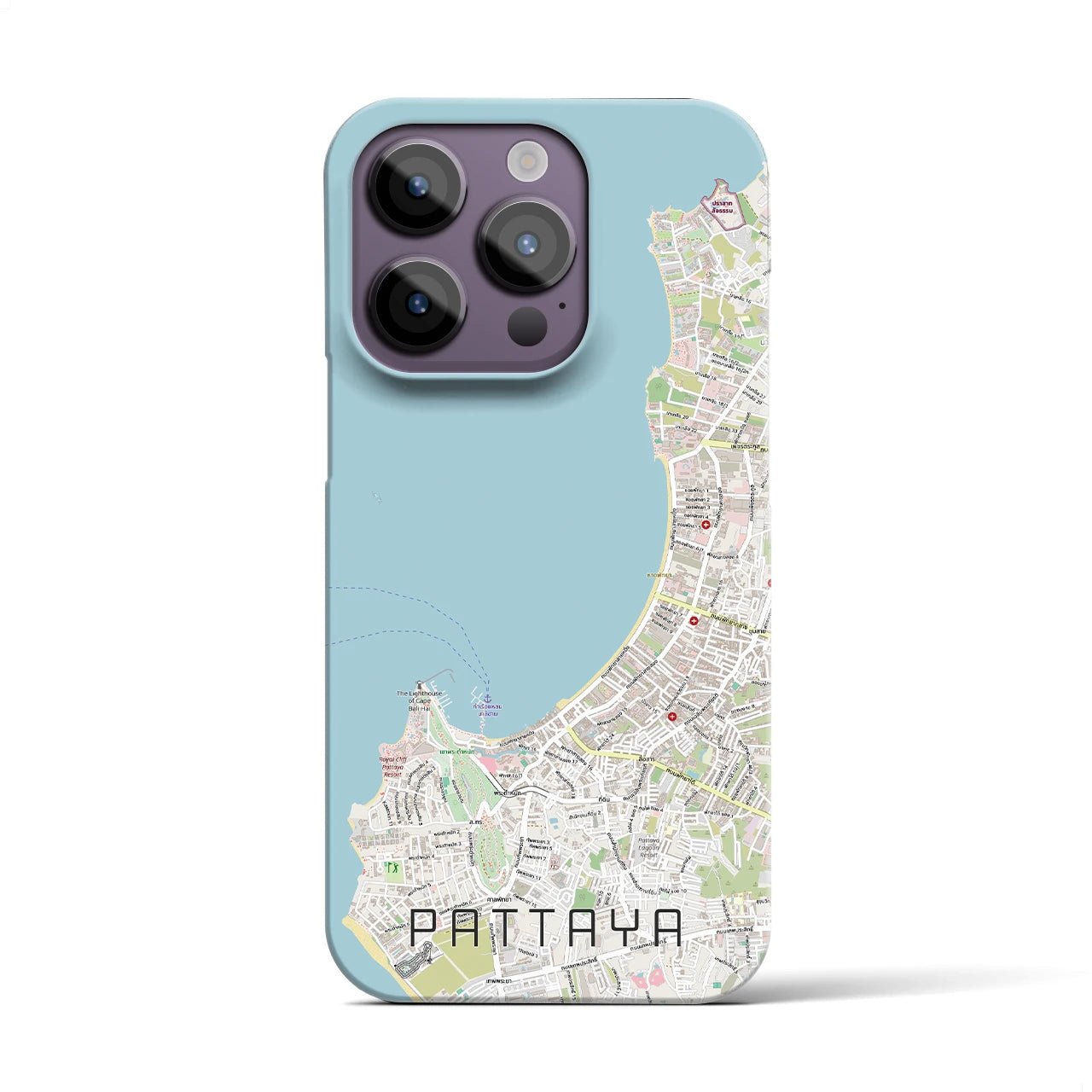 【パタヤ（タイ）】地図柄iPhoneケース（バックカバータイプ）