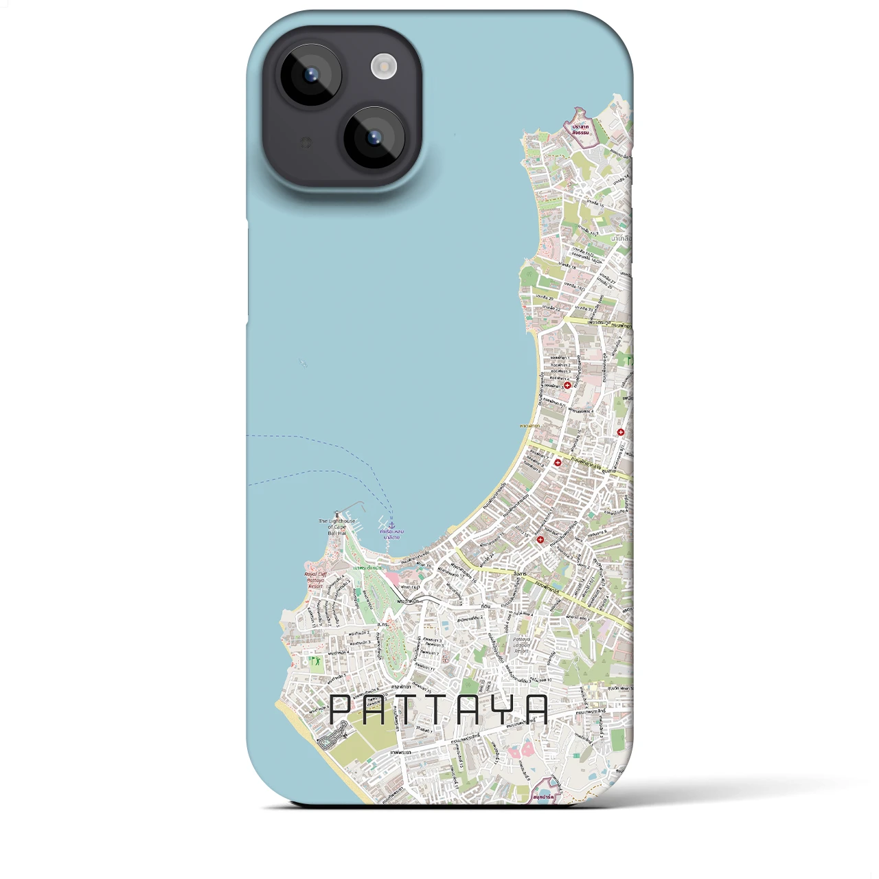 【パタヤ（タイ）】地図柄iPhoneケース（バックカバータイプ）