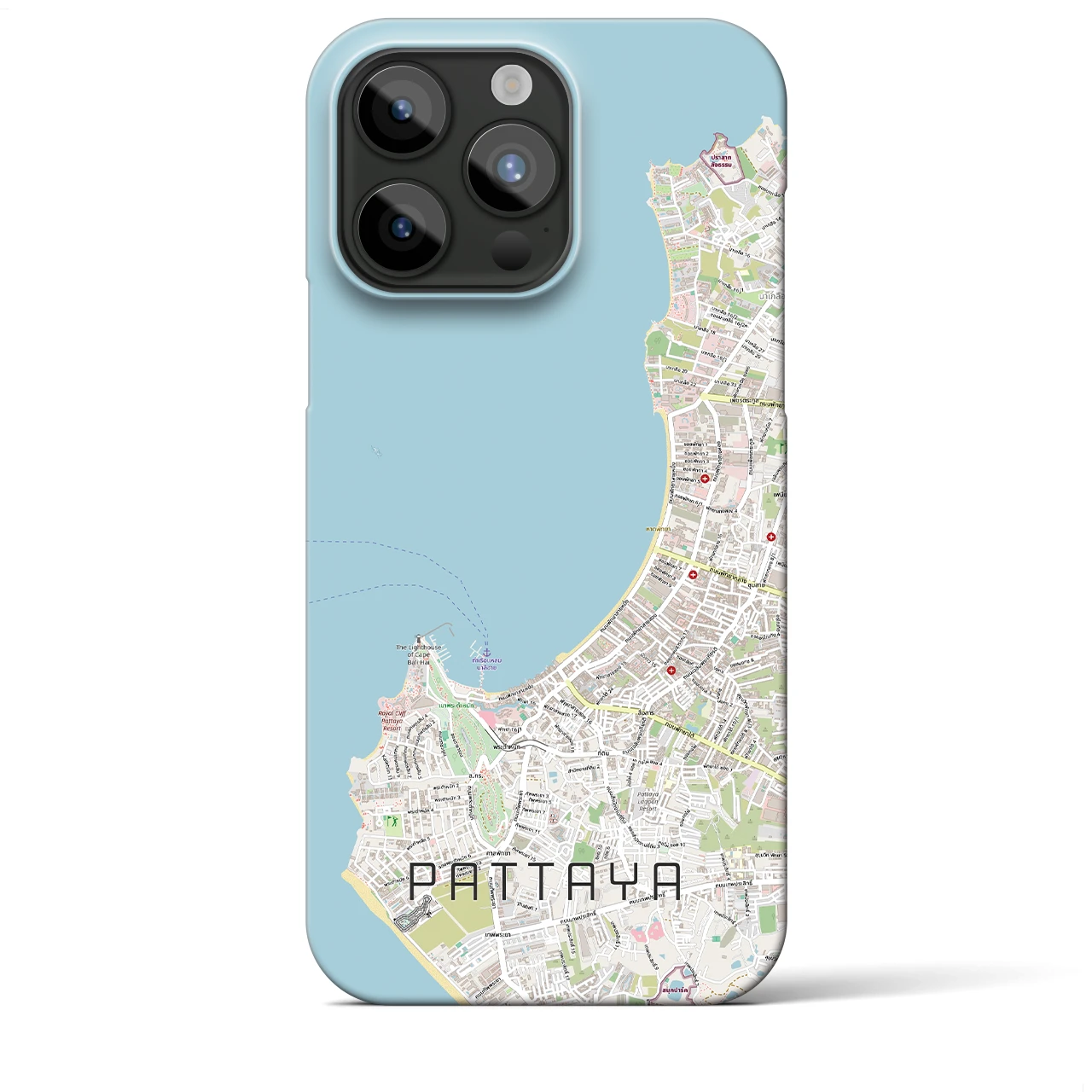 【パタヤ（タイ）】地図柄iPhoneケース（バックカバータイプ）