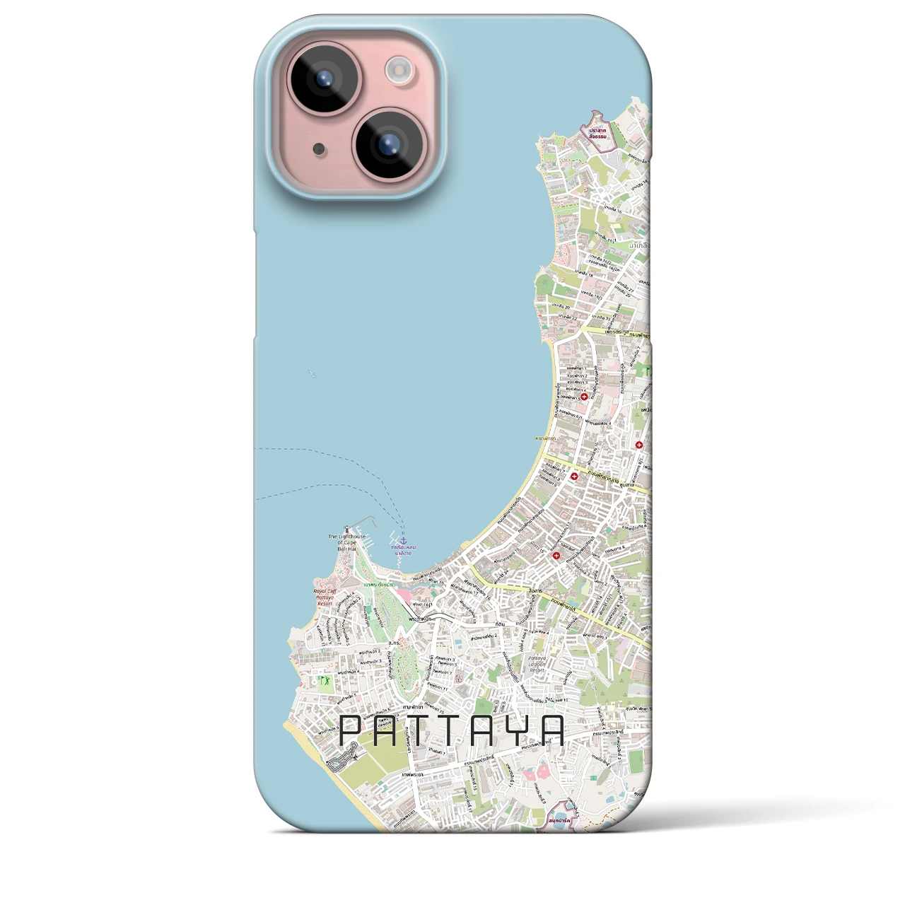 【パタヤ（タイ）】地図柄iPhoneケース（バックカバータイプ）