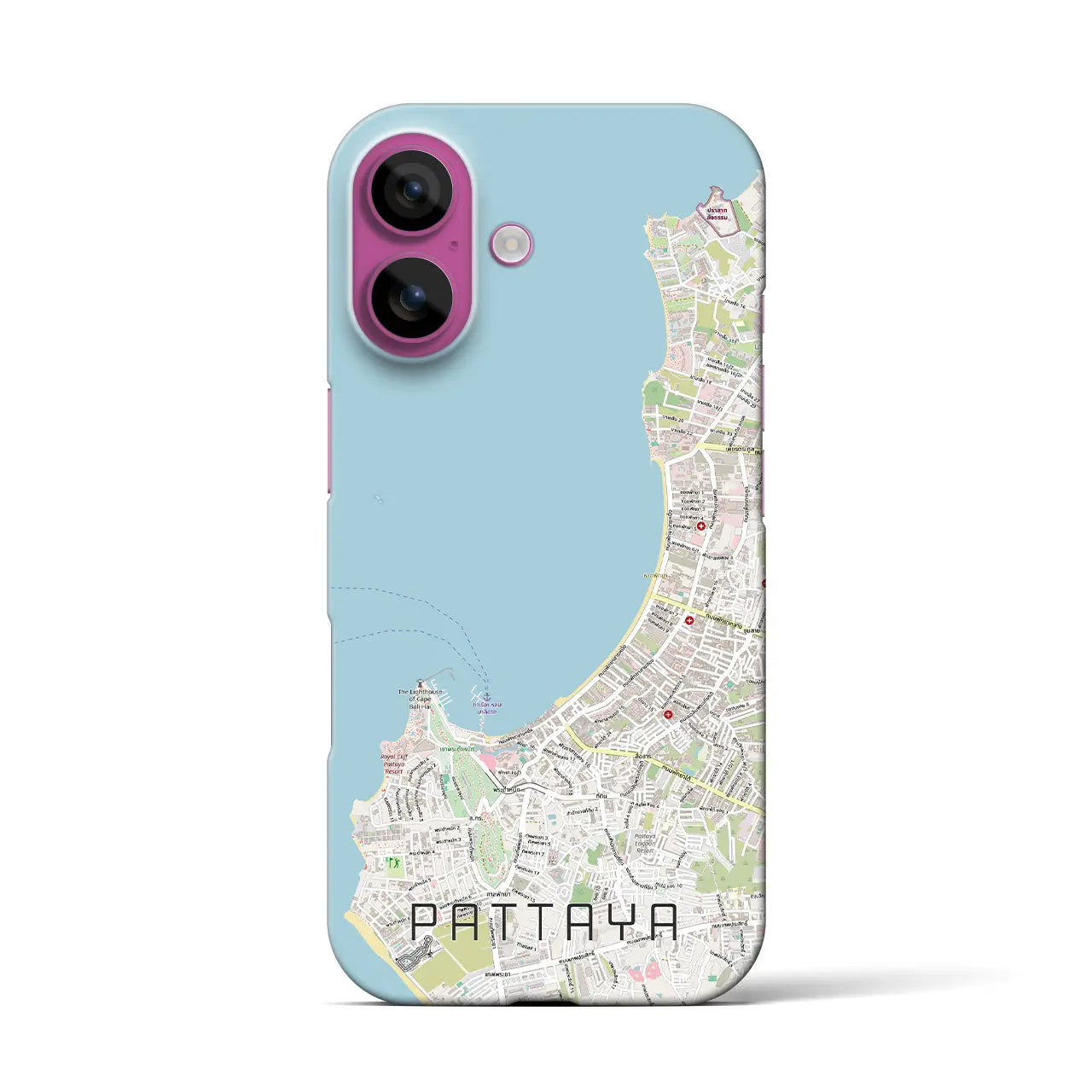 【パタヤ（タイ）】地図柄iPhoneケース（バックカバータイプ）