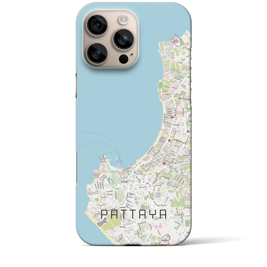 【パタヤ（タイ）】地図柄iPhoneケース（バックカバータイプ）