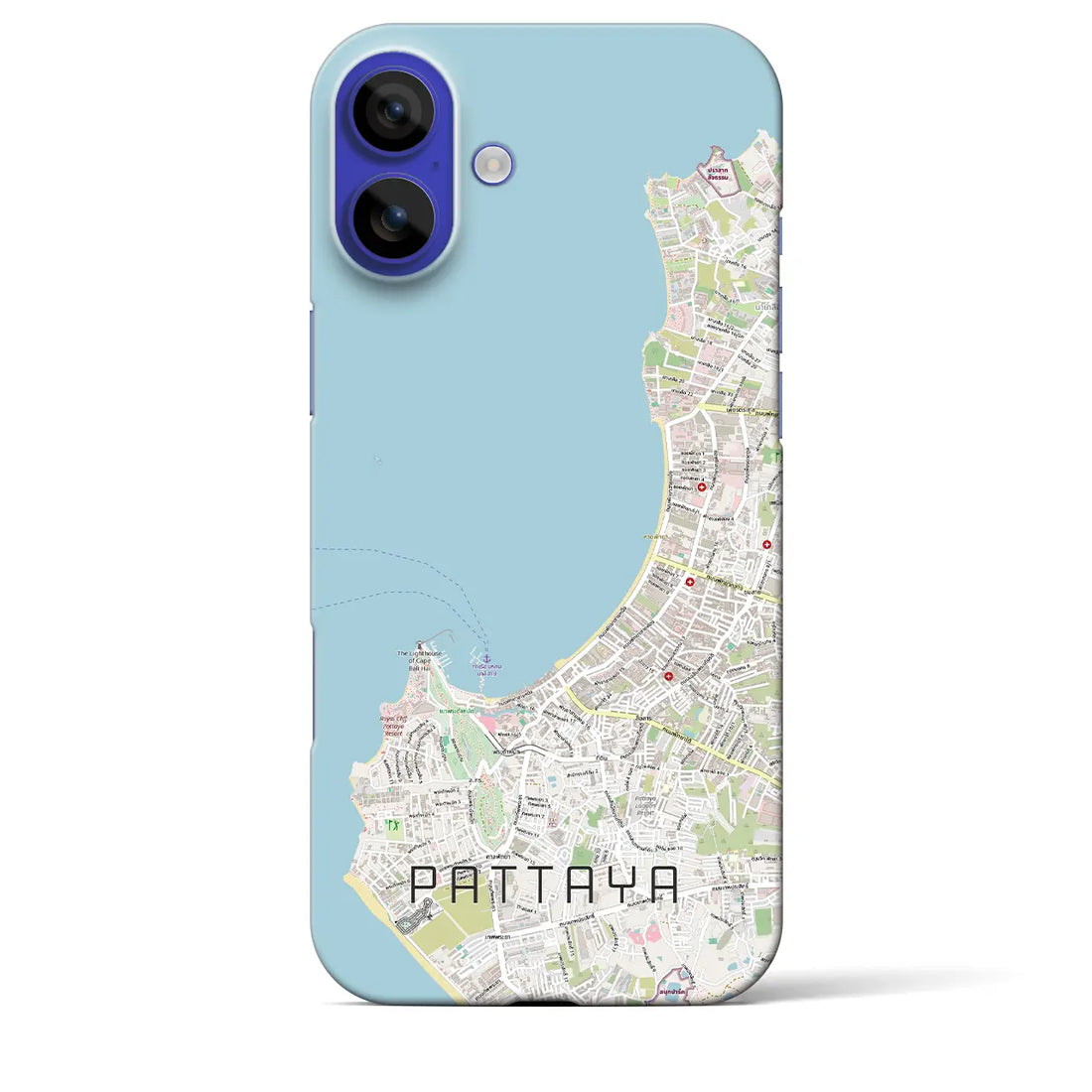【パタヤ（タイ）】地図柄iPhoneケース（バックカバータイプ）ブラック・iPhone 16 Pro Max 用