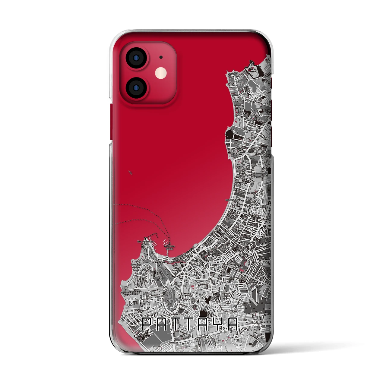 【パタヤ（タイ）】地図柄iPhoneケース（クリアタイプ）