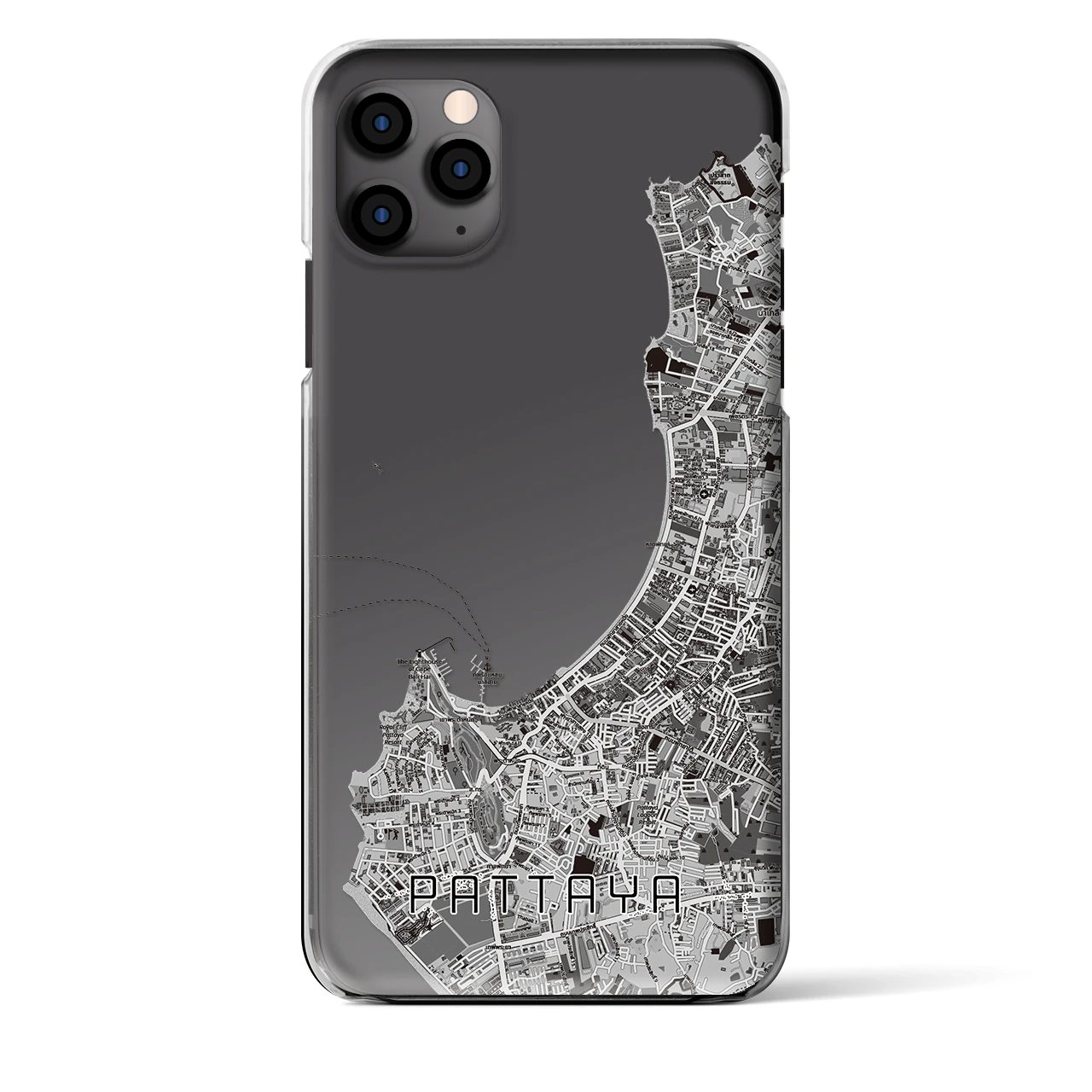 【パタヤ（タイ）】地図柄iPhoneケース（クリアタイプ）