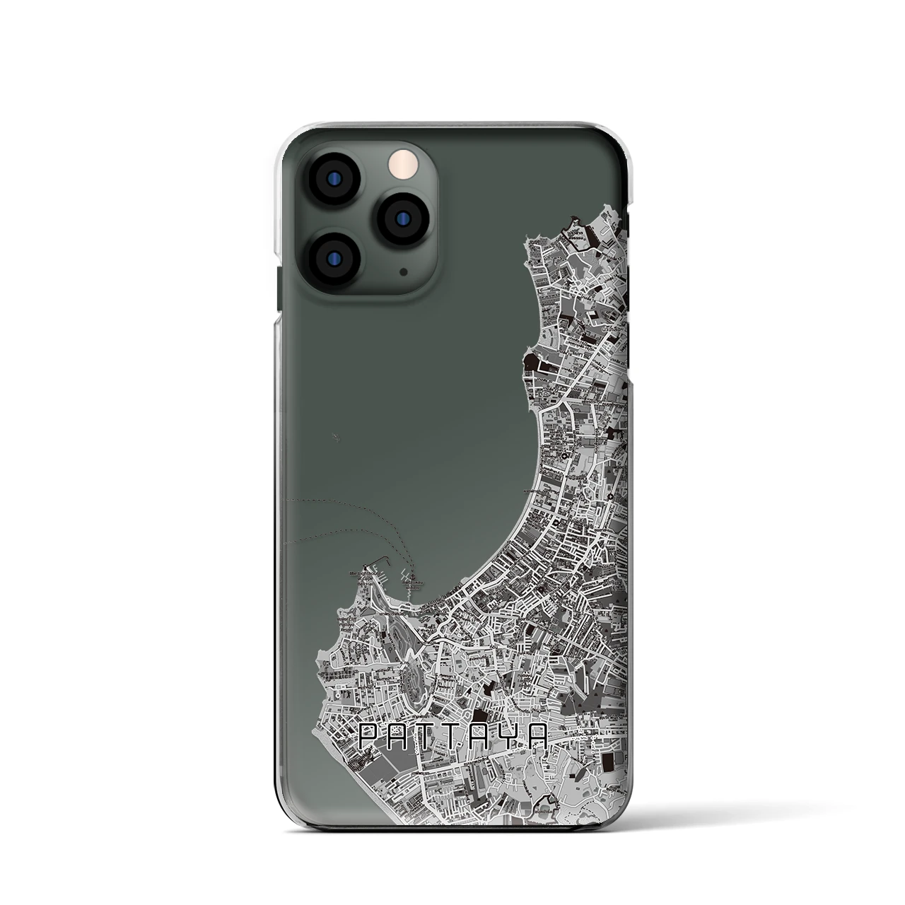 【パタヤ（タイ）】地図柄iPhoneケース（クリアタイプ）