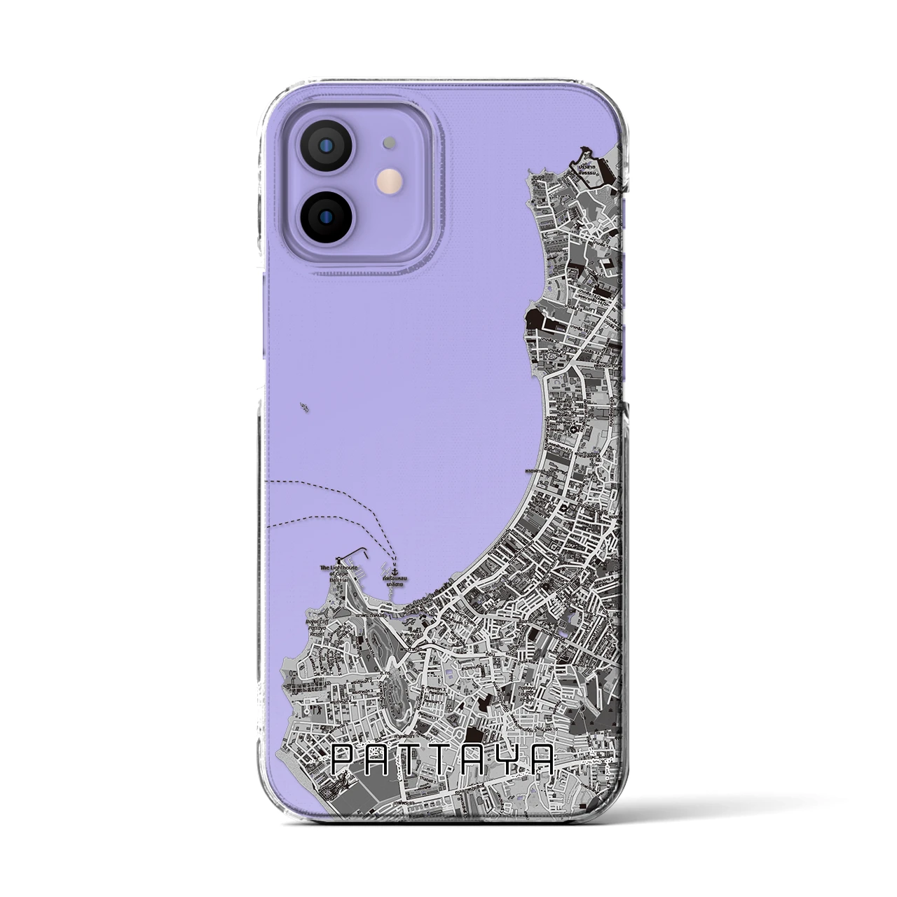 【パタヤ（タイ）】地図柄iPhoneケース（クリアタイプ）