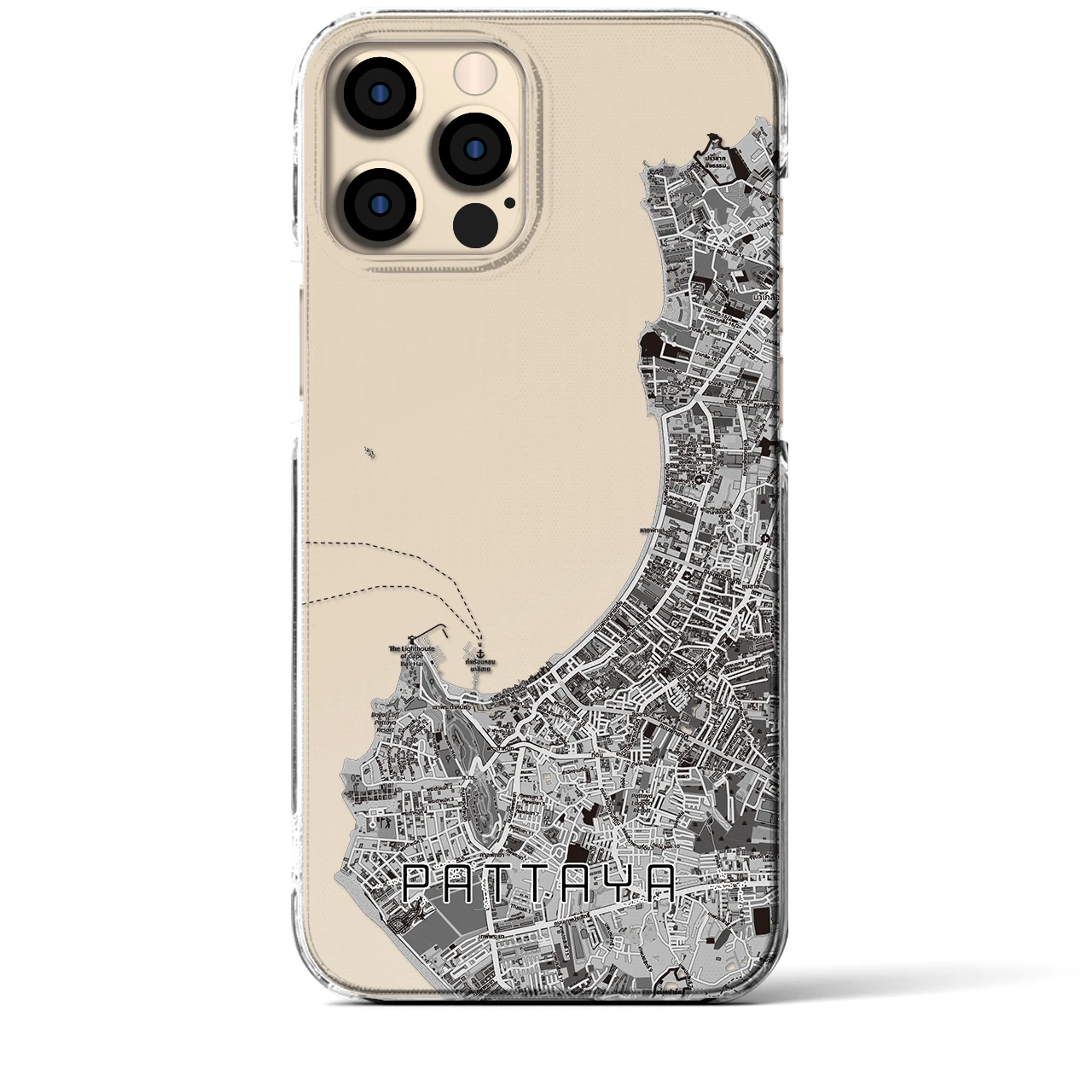 【パタヤ（タイ）】地図柄iPhoneケース（クリアタイプ）