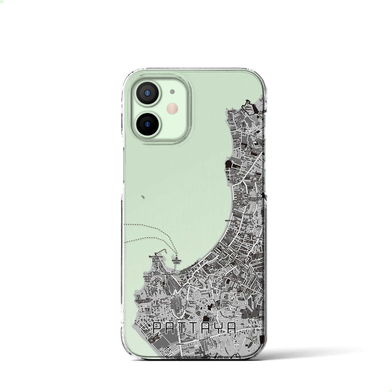 【パタヤ（タイ）】地図柄iPhoneケース（クリアタイプ）