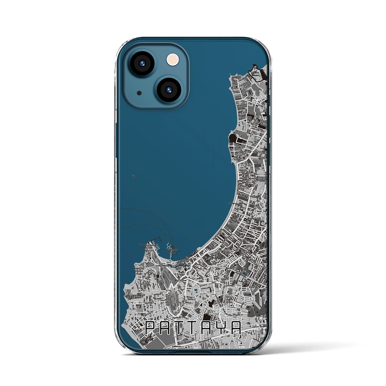 【パタヤ（タイ）】地図柄iPhoneケース（クリアタイプ）