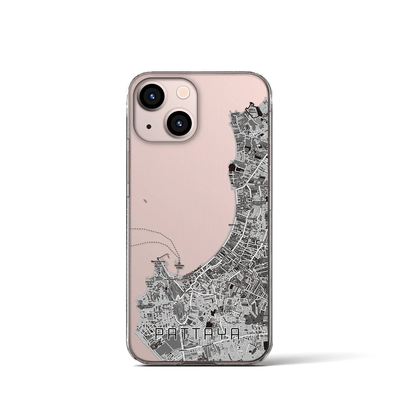 【パタヤ（タイ）】地図柄iPhoneケース（クリアタイプ）