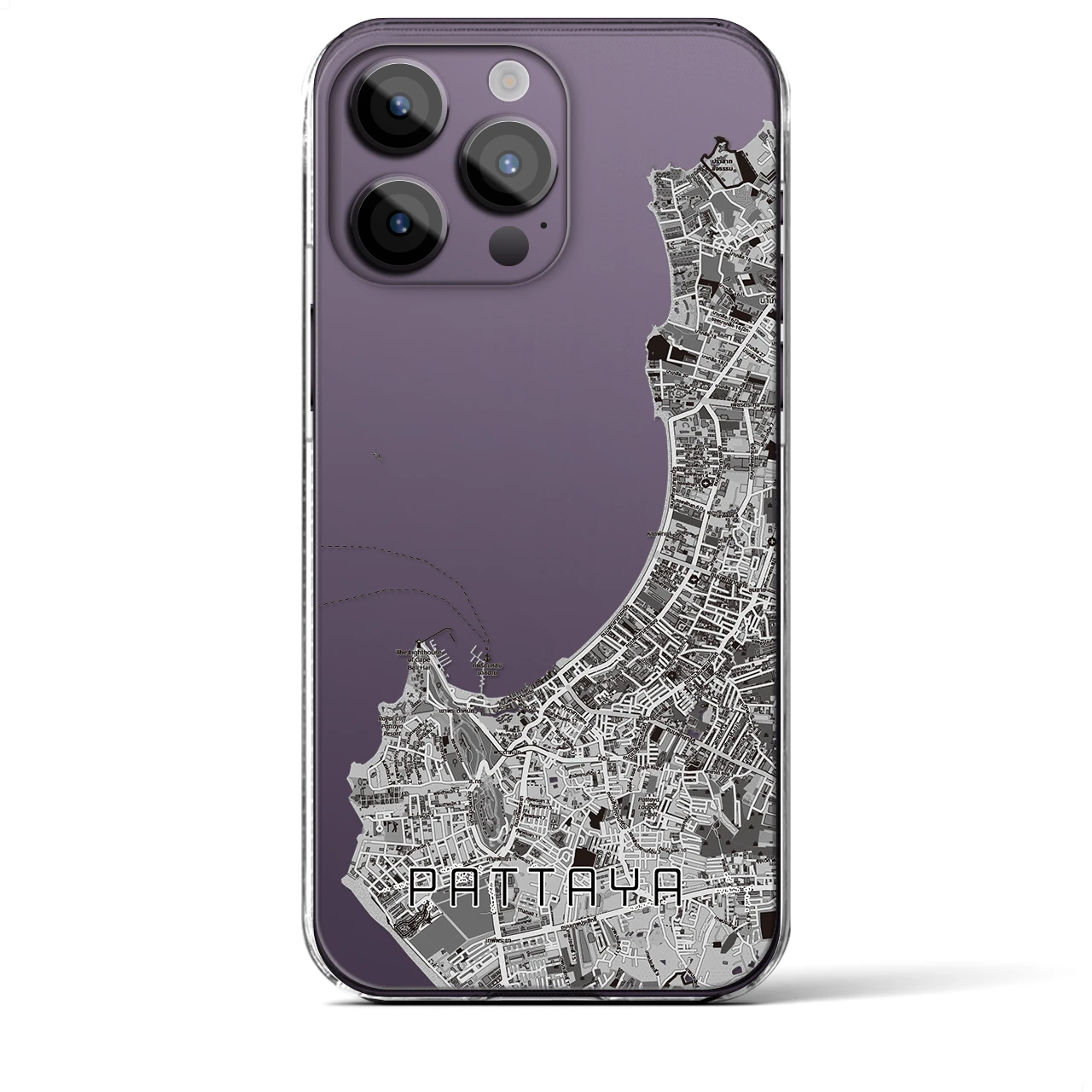 【パタヤ（タイ）】地図柄iPhoneケース（クリアタイプ）