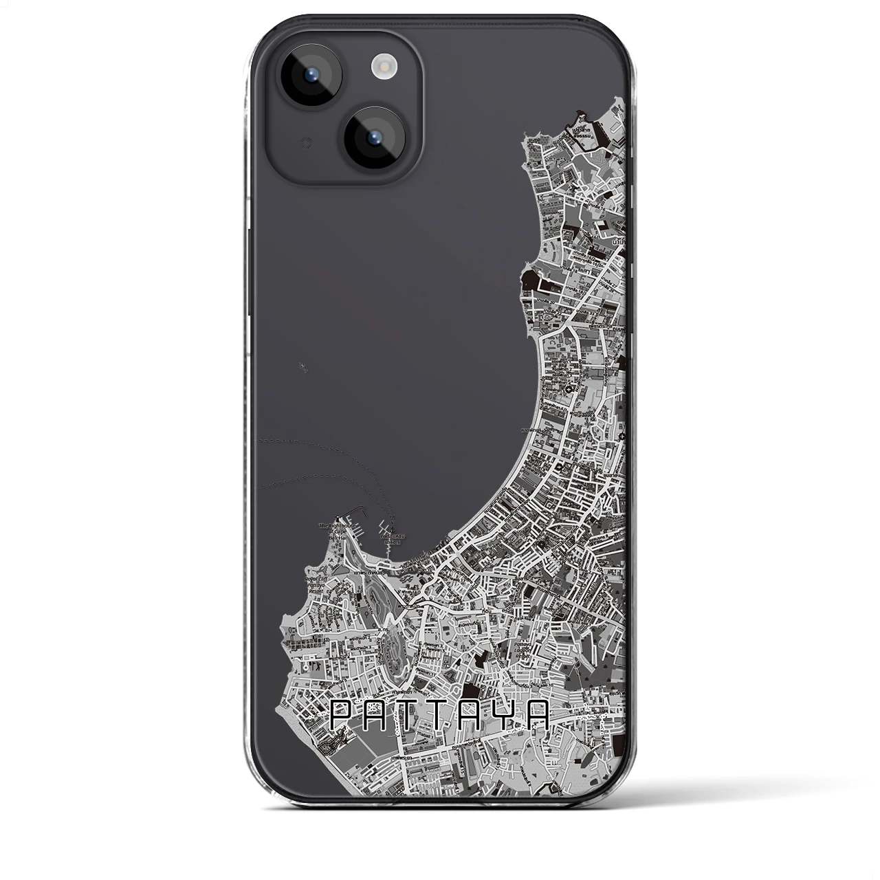 【パタヤ（タイ）】地図柄iPhoneケース（クリアタイプ）