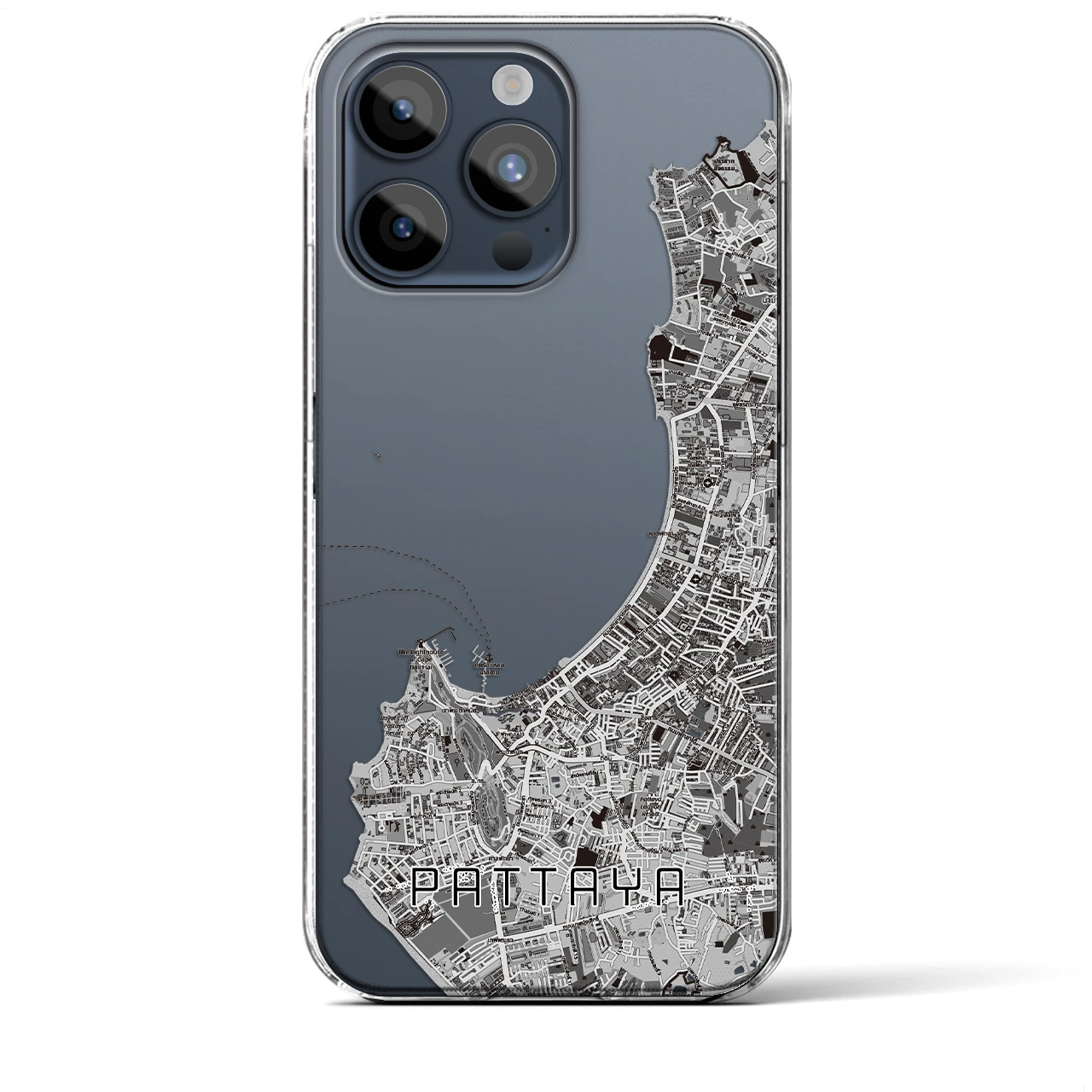 【パタヤ（タイ）】地図柄iPhoneケース（クリアタイプ）