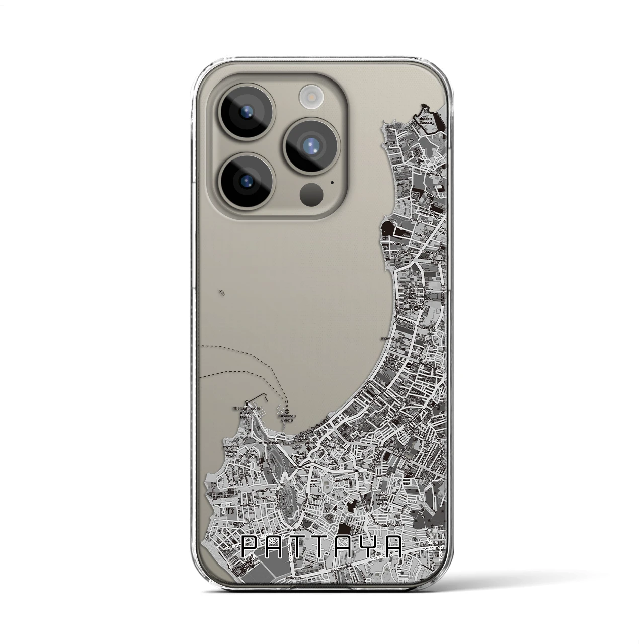【パタヤ（タイ）】地図柄iPhoneケース（クリアタイプ）
