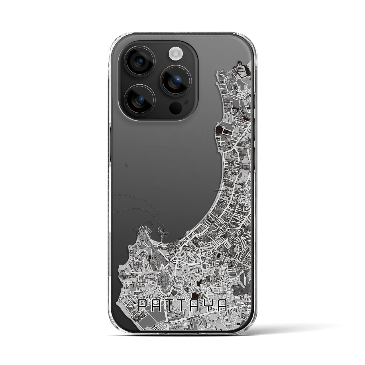 【パタヤ（タイ）】地図柄iPhoneケース（クリアタイプ）