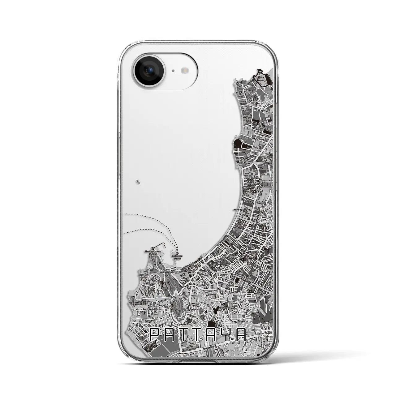 【パタヤ（タイ）】地図柄iPhoneケース（クリアタイプ）