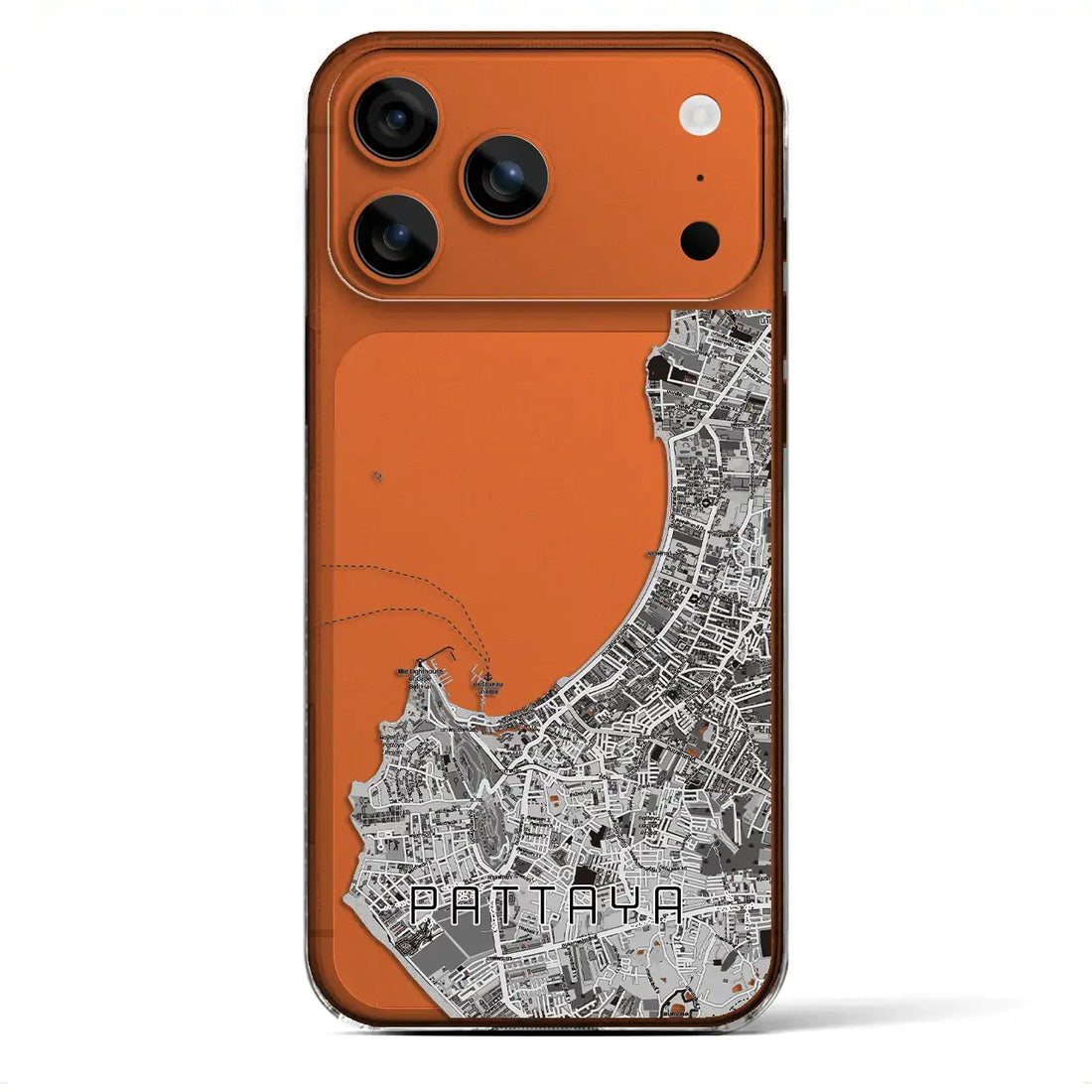 【パタヤ（タイ）】地図柄iPhoneケース（クリアタイプ）