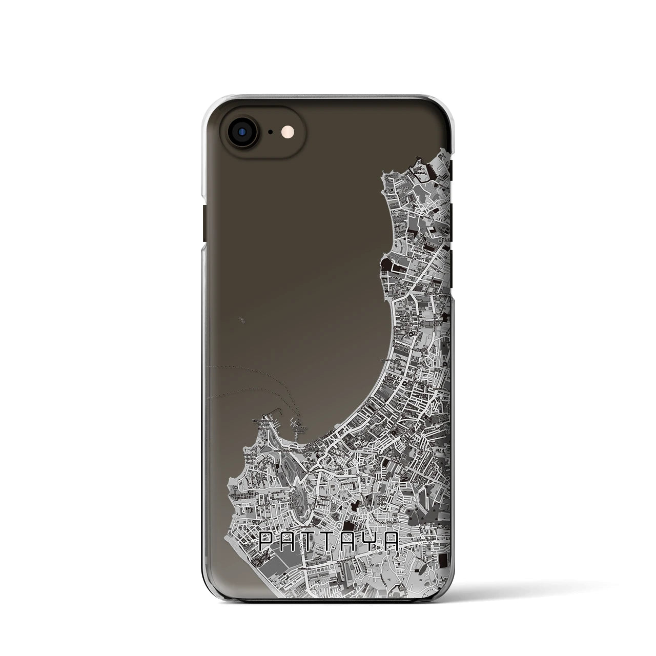 【パタヤ（タイ）】地図柄iPhoneケース（クリアタイプ）