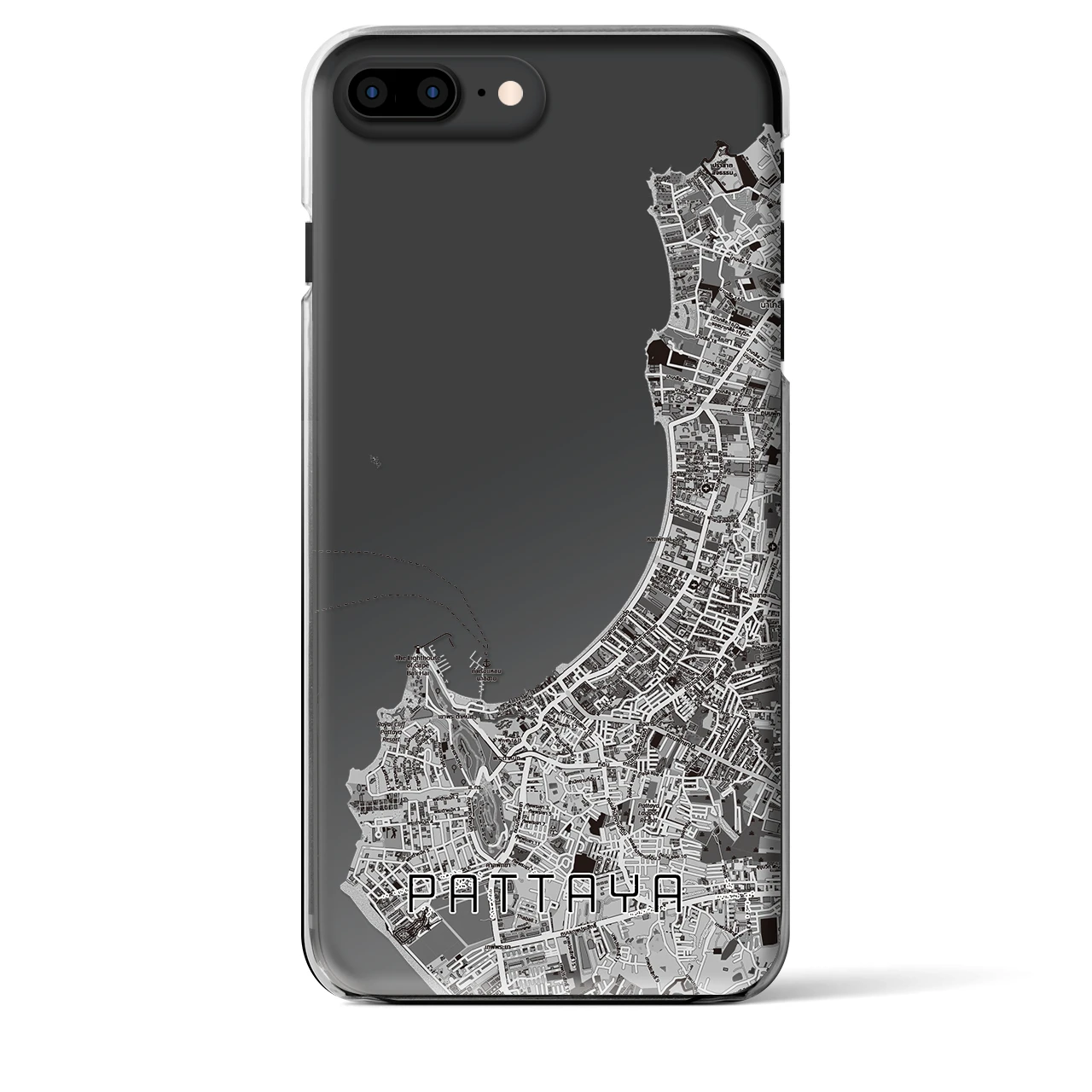 【パタヤ（タイ）】地図柄iPhoneケース（クリアタイプ）