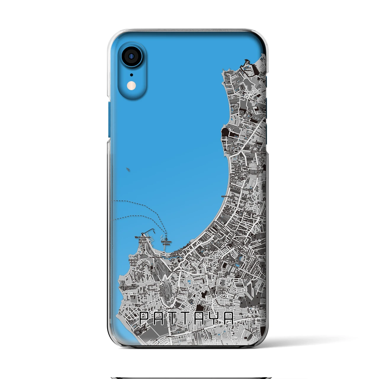 【パタヤ（タイ）】地図柄iPhoneケース（クリアタイプ）