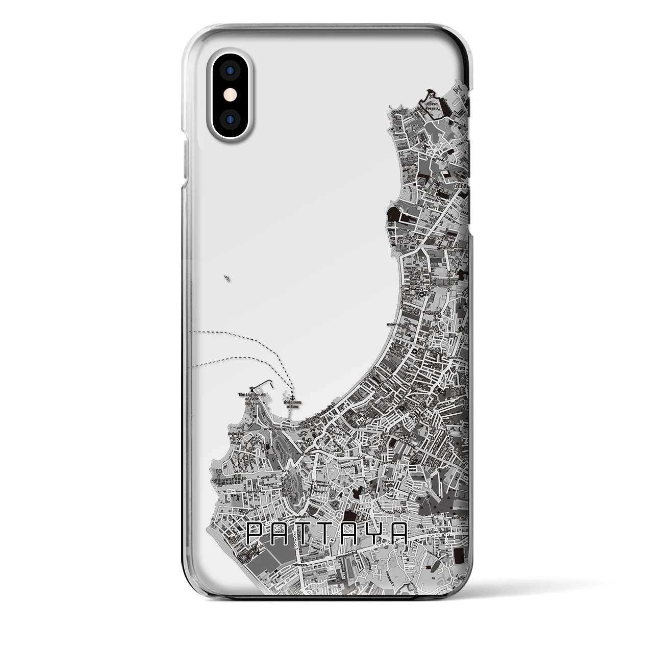 【パタヤ（タイ）】地図柄iPhoneケース（クリアタイプ）