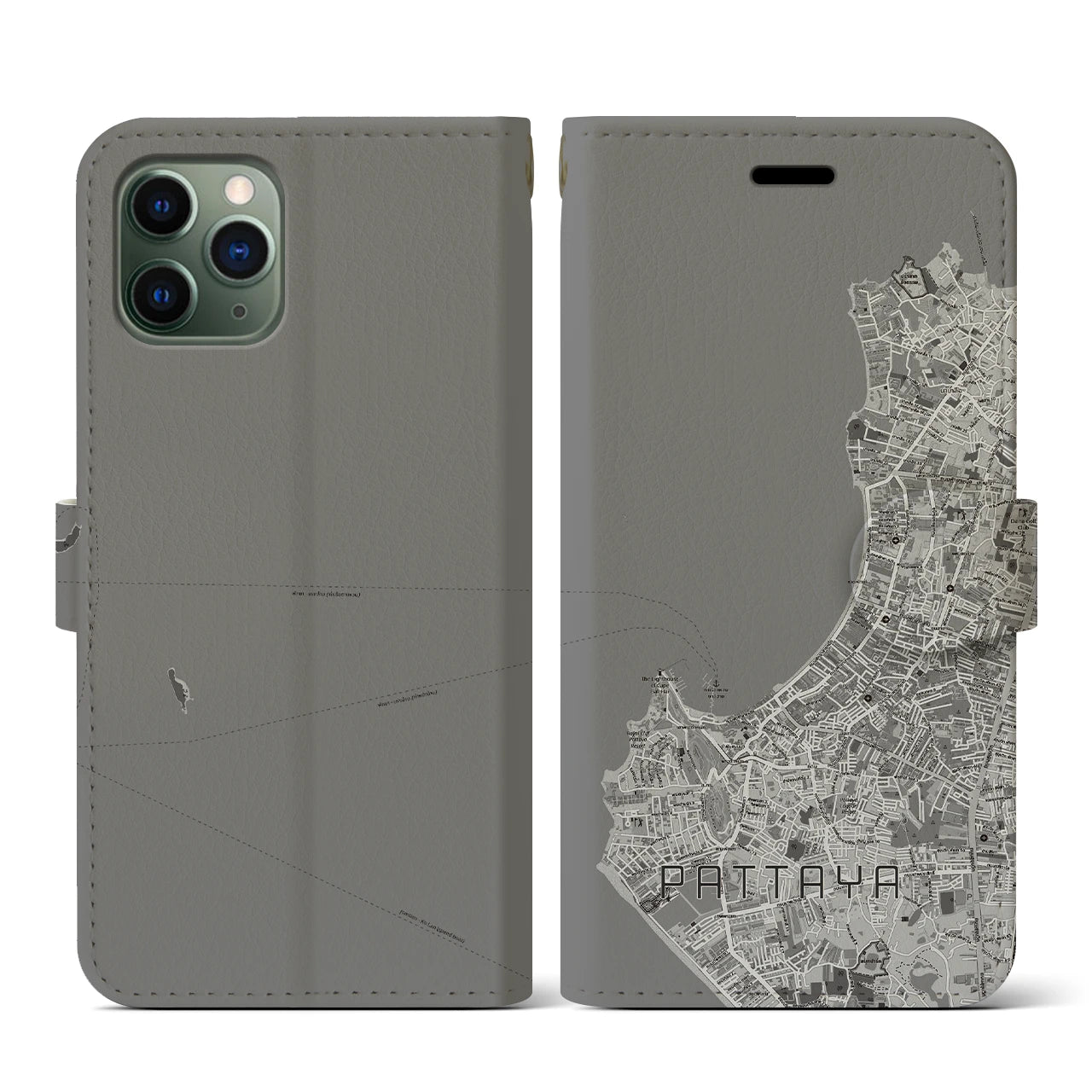【パタヤ（タイ）】地図柄iPhoneケース（手帳タイプ）