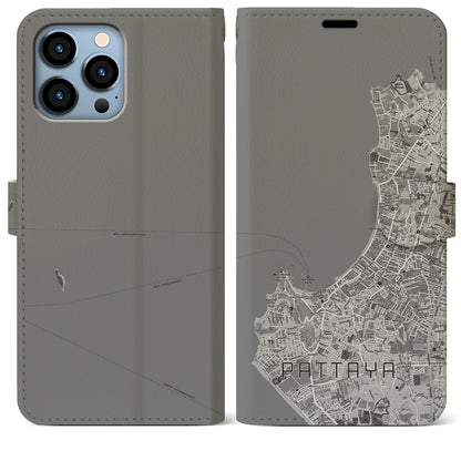 【パタヤ（タイ）】地図柄iPhoneケース（手帳タイプ）