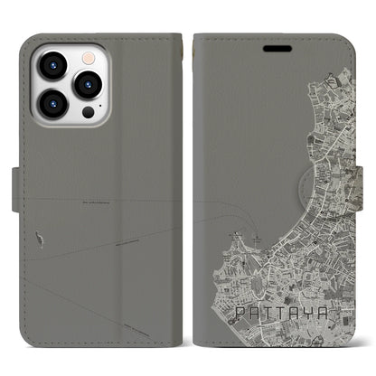 【パタヤ（タイ）】地図柄iPhoneケース（手帳タイプ）