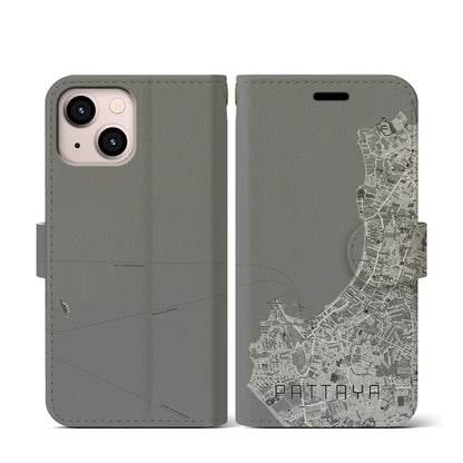 【パタヤ（タイ）】地図柄iPhoneケース（手帳タイプ）