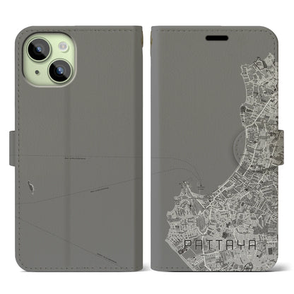 【パタヤ（タイ）】地図柄iPhoneケース（手帳タイプ）