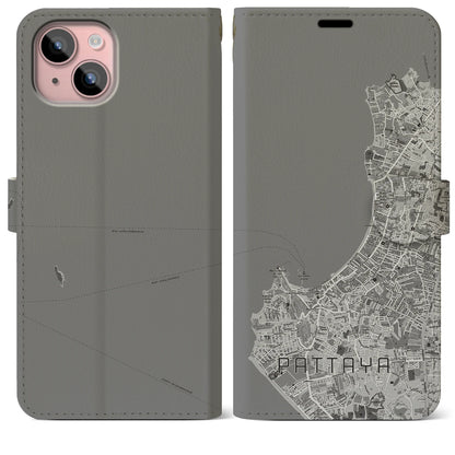 【パタヤ（タイ）】地図柄iPhoneケース（手帳タイプ）