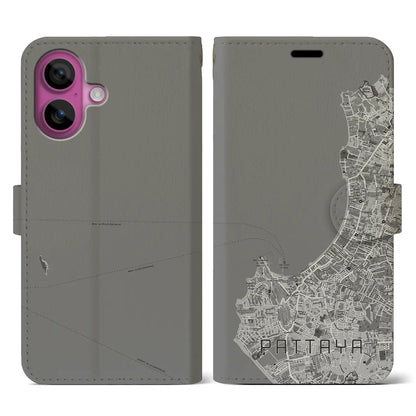 【パタヤ（タイ）】地図柄iPhoneケース（手帳タイプ）