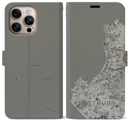 【パタヤ（タイ）】地図柄iPhoneケース（手帳タイプ）