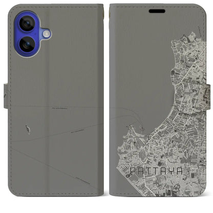 【パタヤ（タイ）】地図柄iPhoneケース（手帳タイプ）