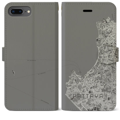 【パタヤ（タイ）】地図柄iPhoneケース（手帳タイプ）