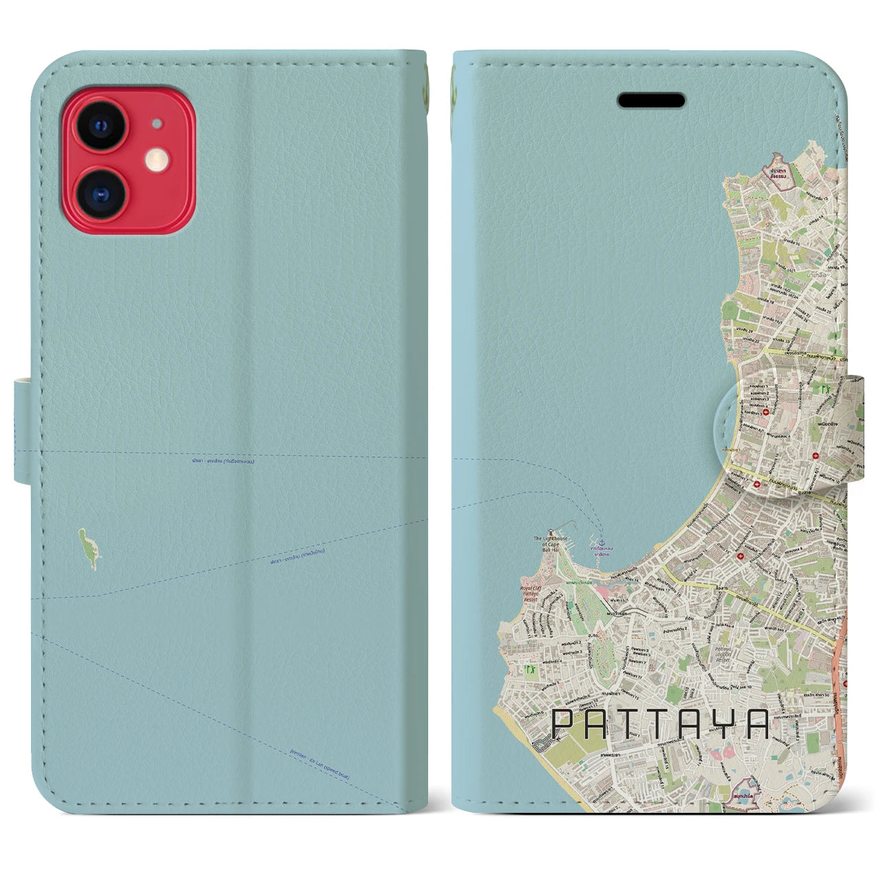 【パタヤ（タイ）】地図柄iPhoneケース（手帳タイプ）