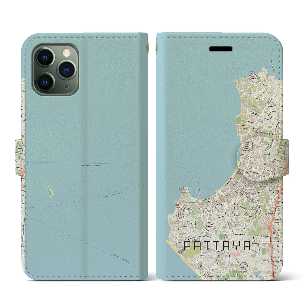 【パタヤ（タイ）】地図柄iPhoneケース（手帳タイプ）