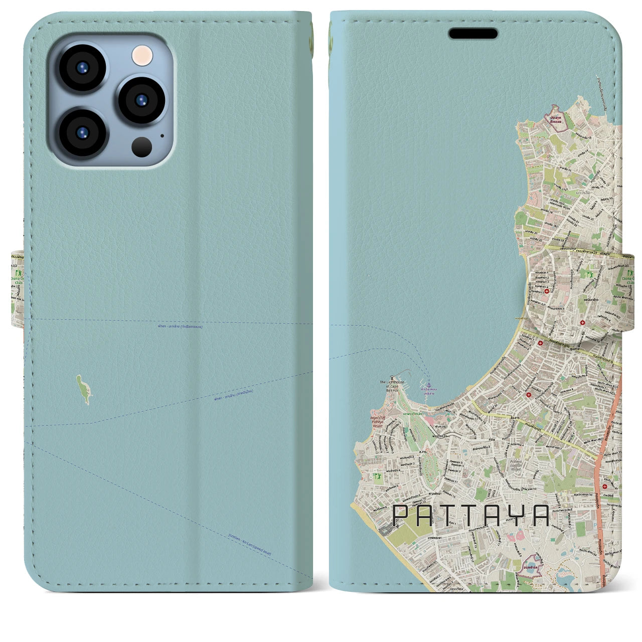 【パタヤ（タイ）】地図柄iPhoneケース（手帳タイプ）