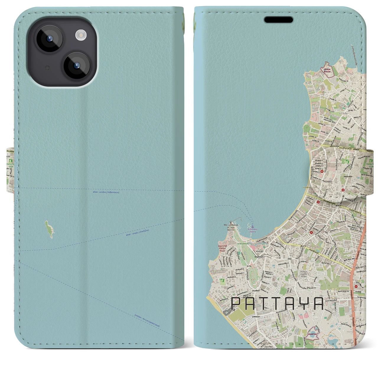 【パタヤ（タイ）】地図柄iPhoneケース（手帳タイプ）
