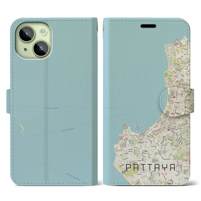 【パタヤ（タイ）】地図柄iPhoneケース（手帳タイプ）