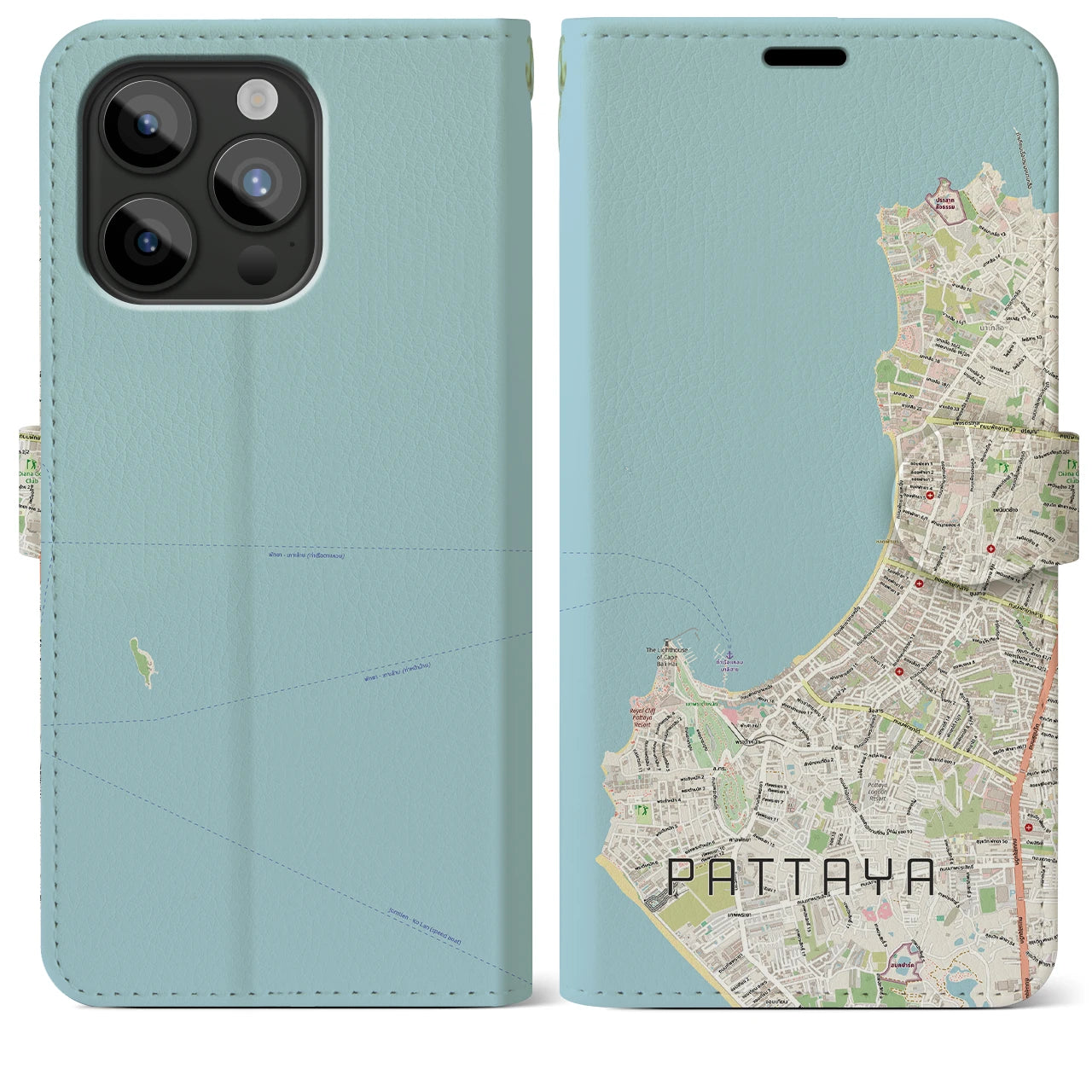【パタヤ（タイ）】地図柄iPhoneケース（手帳タイプ）