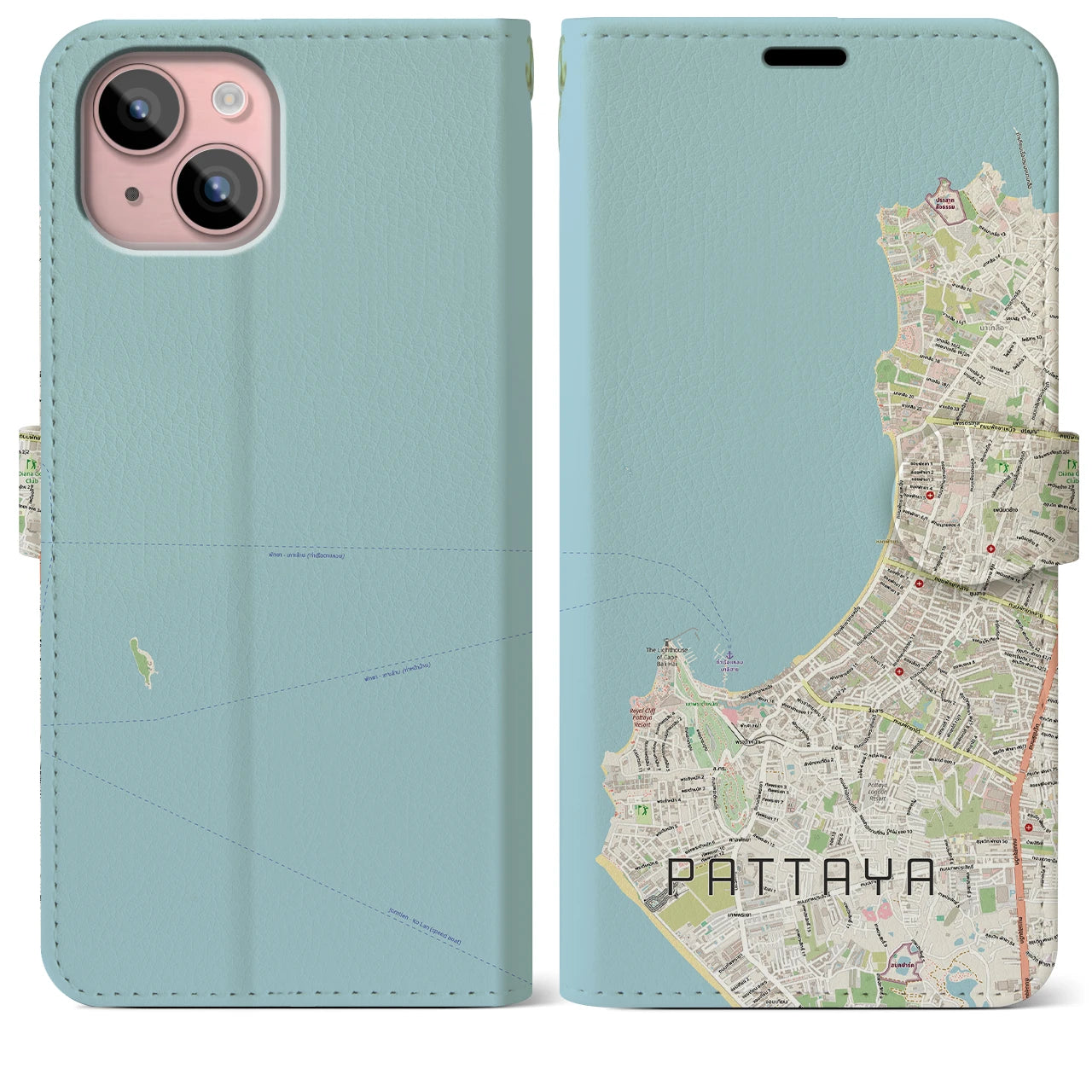 【パタヤ（タイ）】地図柄iPhoneケース（手帳タイプ）
